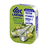 LARSEN Sardinenerzeugnis aus Hering in Olivenöl 106g